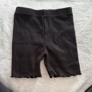 Garanimals Black Ribbed Bike Shorts with Lettuce Hem